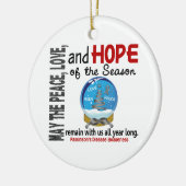 Parkinson-Krankheits-Weihnachten3 SnowGlobe Keramik Ornament (Links)