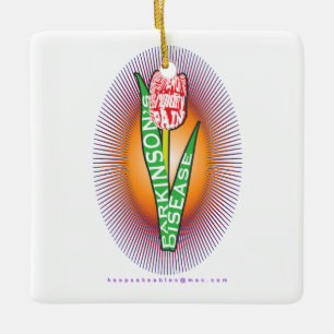 Parkinson Symptom Roter Tulip mit Berst Keramikornament