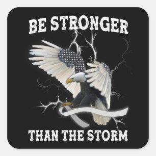 Parkinson's Awareness Eagle ist stärker als Sturm Quadratischer Aufkleber