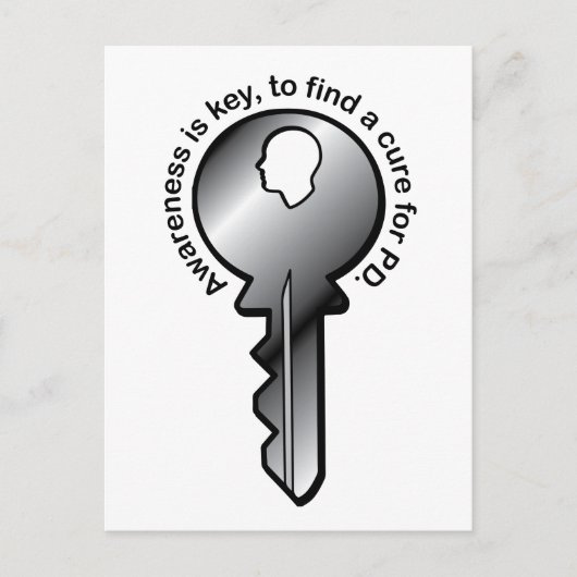 Parkinson's Awareness ist der Schlüssel Postkarte (Vorderseite)