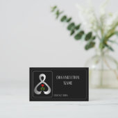 Parkinson's Awareness Ribbon Black Visitenkarte (Stehend Vorderseite)