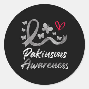 Parkinsons Awareness Ribbon Butterflies Herzherz Runder Aufkleber