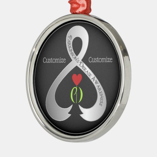 Parkinson's Awareness Ribbon Ornament Aus Metall (Links)