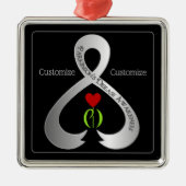 Parkinson's Awareness Ribbon Ornament Aus Metall (Vorne)