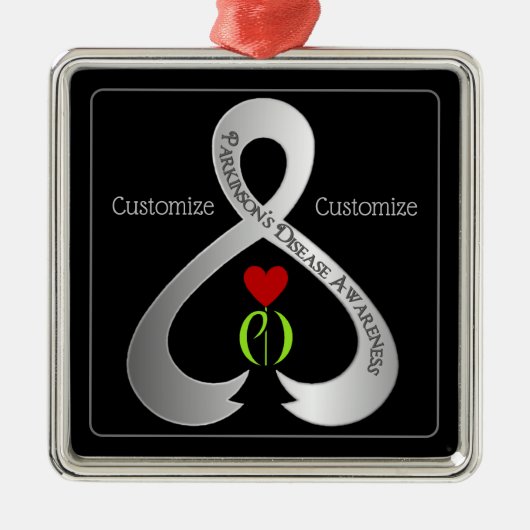 Parkinson's Awareness Ribbon Ornament Aus Metall (Vorne)