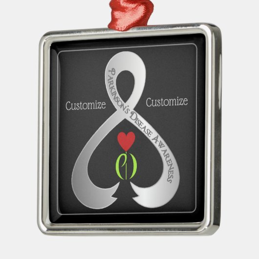 Parkinson's Awareness Ribbon Ornament Aus Metall (Links)