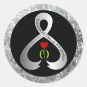 Parkinson's Awareness Ribbon Runder Aufkleber (Vorderseite)