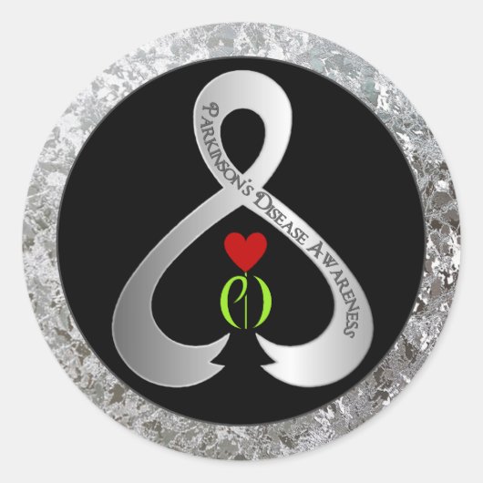 Parkinson's Awareness Ribbon Runder Aufkleber (Vorderseite)