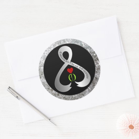 Parkinson's Awareness Ribbon Runder Aufkleber (Umschlag)