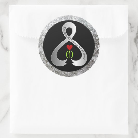 Parkinson's Awareness Ribbon Runder Aufkleber (Tasche)