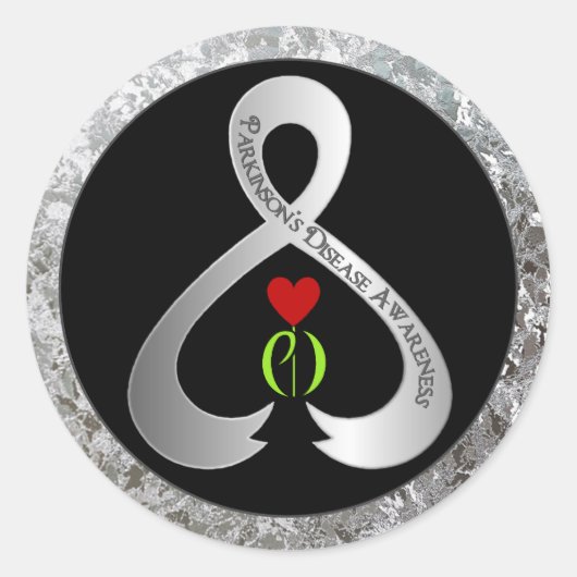 Parkinson's Awareness Ribbon Runder Aufkleber (Vorderseite)
