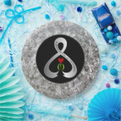 Parkinson's Awareness Ribbon Schwarz und Silber Pappteller (Party)