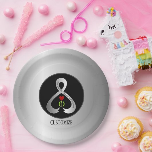 Parkinson's Awareness Ribbon Silver Pappteller (Party)