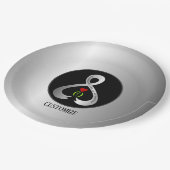 Parkinson's Awareness Ribbon Silver Pappteller (Schrägansicht)