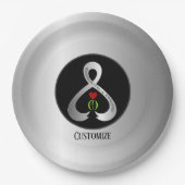 Parkinson's Awareness Ribbon Silver Pappteller (Vorderseite)