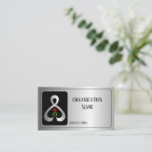 Parkinson's Awareness Ribbon Silver Visitenkarte (Stehend Vorderseite)