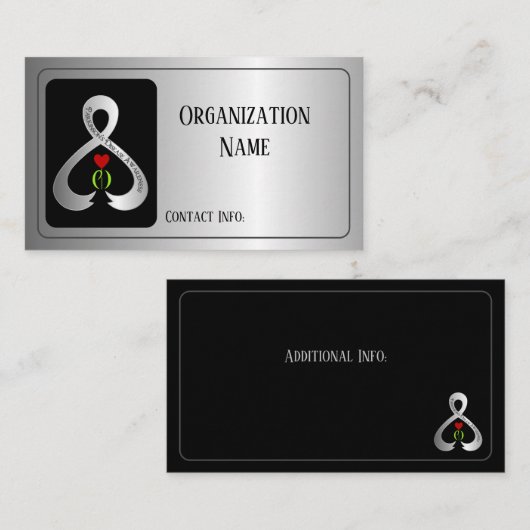 Parkinson's Awareness Ribbon Silver Visitenkarte (Vorne/Hinten)