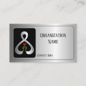 Parkinson's Awareness Ribbon Silver Visitenkarte (Vorderseite)