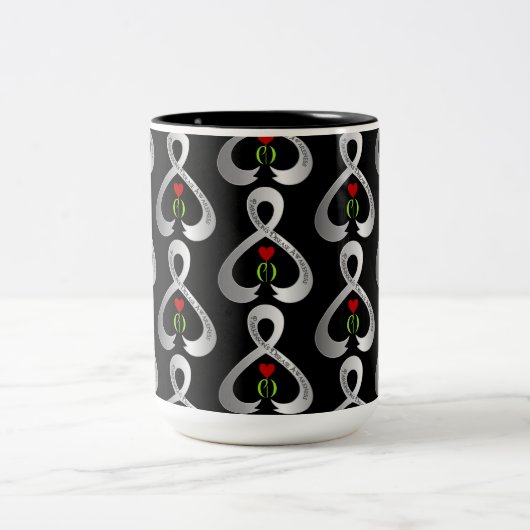 Parkinson's Awareness Ribbon Zweifarbige Tasse (Mittel)