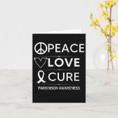 Parkinsons Disease Awareness Peace Liebe Cure Karte (Gelbe Blume)