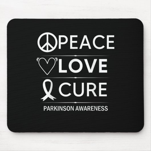 Parkinsons Disease Awareness Peace Liebe Cure Mousepad (Vorne)