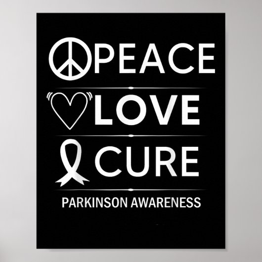 Parkinsons Disease Awareness Peace Liebe Cure Poster (Vorne)