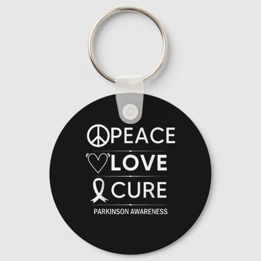 Parkinsons Disease Awareness Peace Liebe Cure Schlüsselanhänger (Vorderseite)