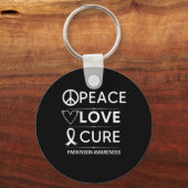 Parkinsons Disease Awareness Peace Liebe Cure Schlüsselanhänger (Vorderseite)