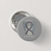 Parkinson's Disease Awareness Ribbon Angel Art But Button (Vorne & Hinten)