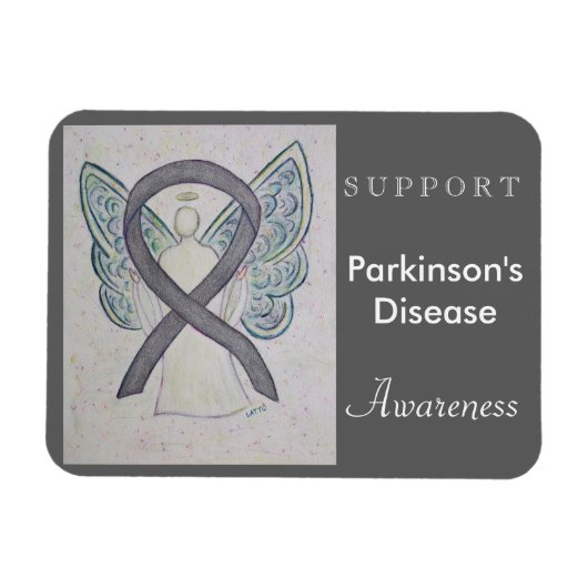 Parkinson's Disease Awareness Ribbon Angel Magnet (Horizontal)