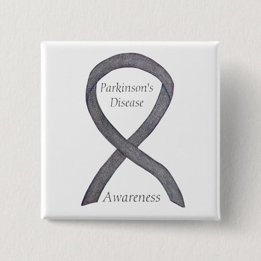 Parkinson's Disease Awareness Ribbon Art Button (Vorderseite)