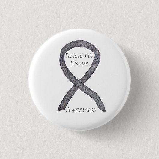 Parkinson's Disease Awareness Ribbon Art Button (Vorderseite)