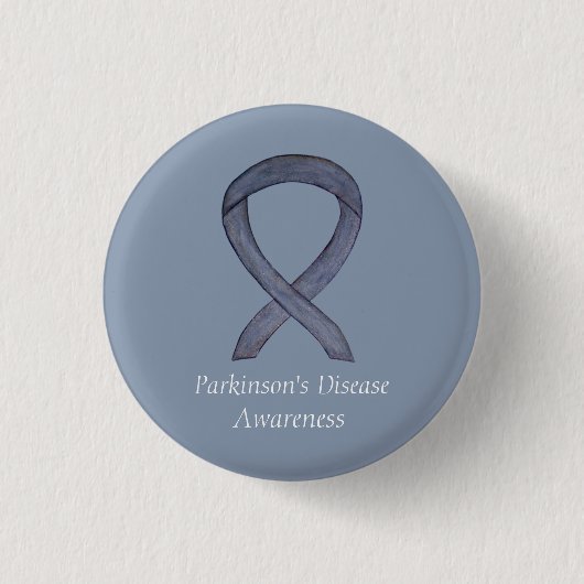 Parkinson's Disease Awareness Ribbon Art Button (Vorderseite)