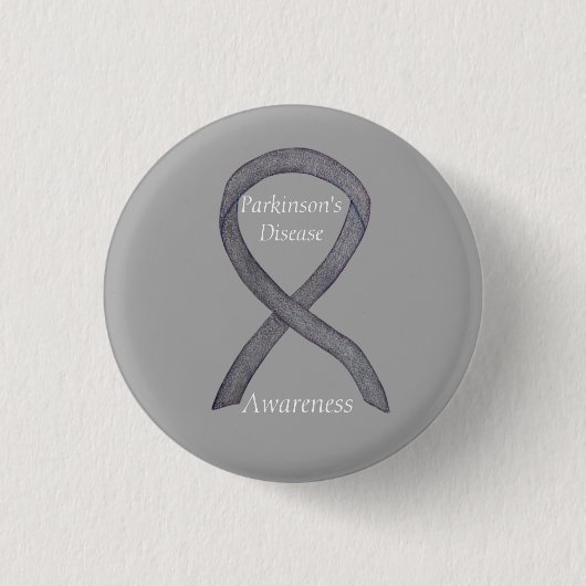Parkinson's Disease Awareness Ribbon Art Button (Vorderseite)