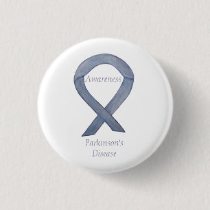 Parkinson's Disease Awareness Ribbon Art Button