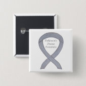 Parkinson's Disease Awareness Ribbon Art Button (Vorne & Hinten)