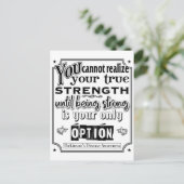 Parkinson's Disease Awareness/Strength Quote Postkarte (Stehend Vorderseite)