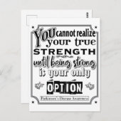 Parkinson's Disease Awareness/Strength Quote Postkarte (Vorne/Hinten)