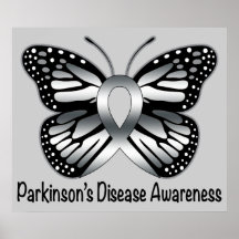 Parkinson's Disease Butterfly Awareness Ribbon