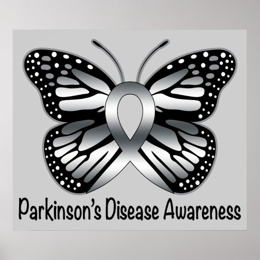 Parkinson's Disease Butterfly Awareness Ribbon Poster (Vorne)