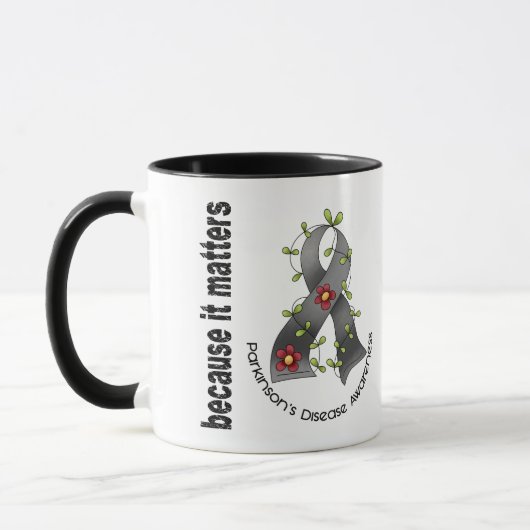 Parkinsons Krankheits-Blumen-Band 3 Tasse (Links)