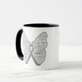 Parkinsons Krankheits-Schmetterlings-Band Tasse (Vorderseite Links)
