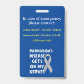 Parkinson's Lanyard Disability ID Ausweis (Rückseite)