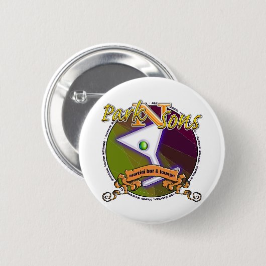 Parkinsons Martini Bar Immer schütteln Button (Vorne & Hinten)