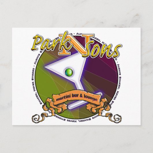 Parkinsons Martini Bar Immer schütteln Postkarte (Vorderseite)