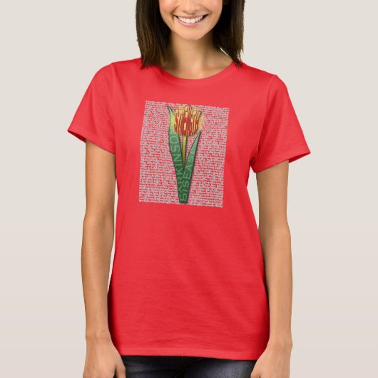 Parkinsons Stärke Burst Tulip RednYellow T-Shirt (Vorderseite)