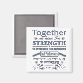 Parkinson's Together-Strength-Zitat blau Magnet (Vorderseite/Rückseite)