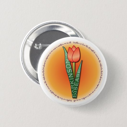 Parkinsons Tulip Round Strength Quote Button (Vorne & Hinten)