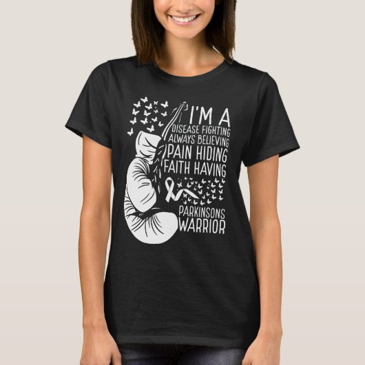 Parkinsons Warrior Awareness Ribbon Disease T-Shirt (Vorderseite)