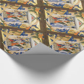 PARKMENT MIT ROTEN BLUE BLUES GESCHENKPAPIER (Ecke)